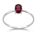 SORTIJA RUBI OVAL 6x4MM 0.53 CT.ORO BLANCO