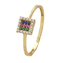 SORTIJA CIRCONITAS DE COLOR.CUADRADO DE 6x6MM.