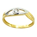 TWO TONE GOLD RING WITH CZ.