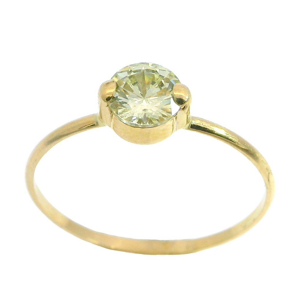 5MM CITRINE COLOR ROUND CZ RING.