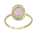 8x6MM PINK COLOR OVAL CZ RING.