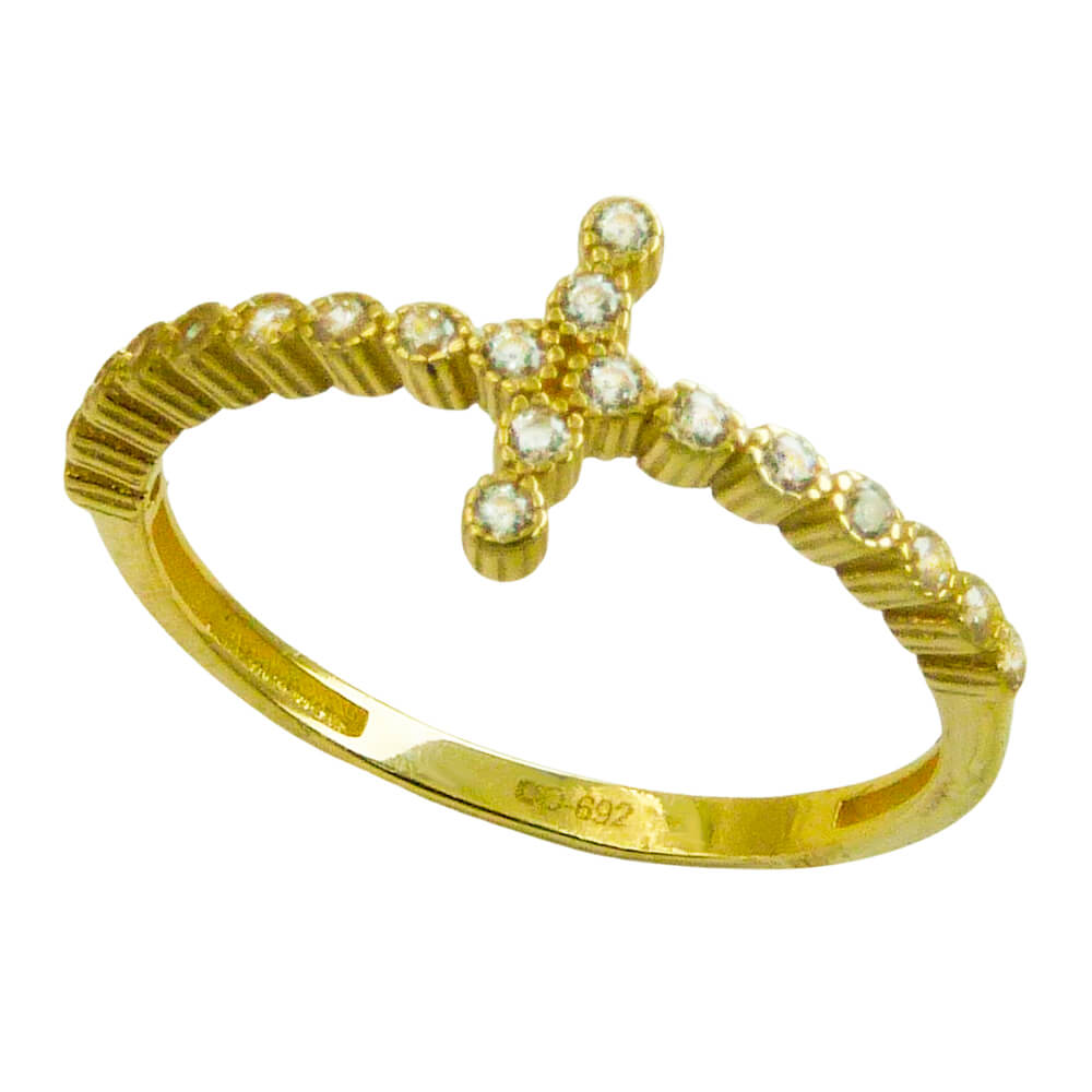 CZ CROSS RING.