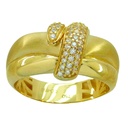 RIBBON RING WITH CZ.