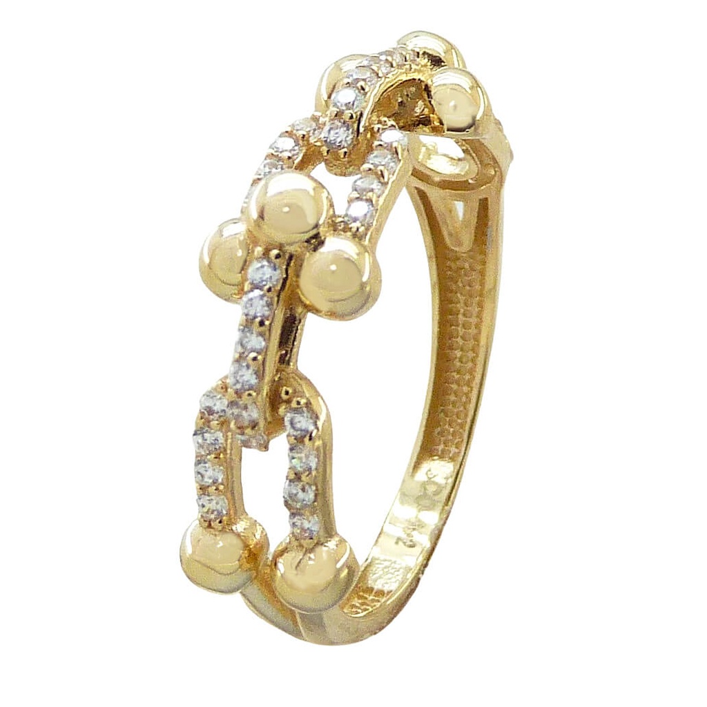 LINKS RING WITH CZ.