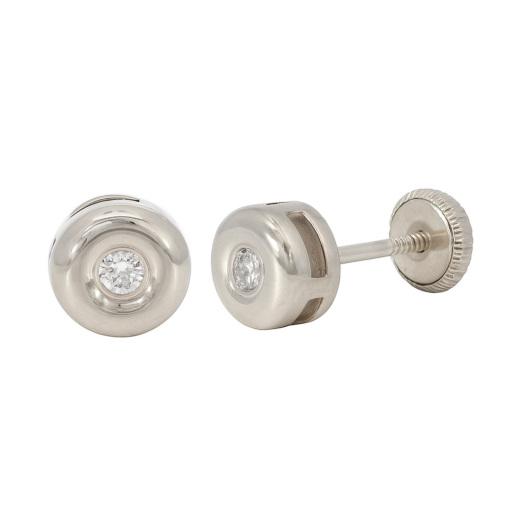 CHATÓN ORO BLANCO 6MM BRILLANTES 2MM H-SI 0.06 CT TW.