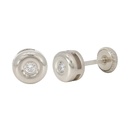 CHATÓN ORO BLANCO 6MM BRILLANTES 2MM H-SI 0.06 CT TW.