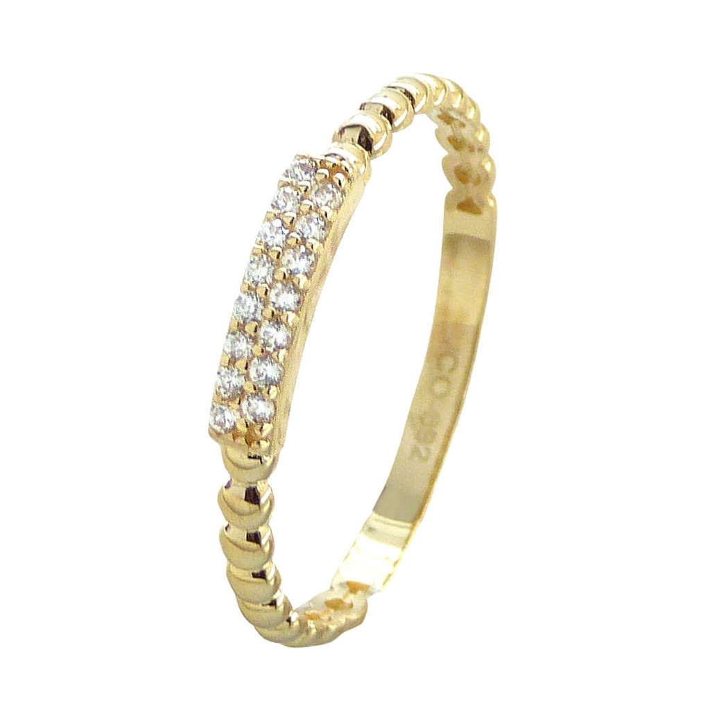 SORTIJA CON RECTANGULO DE CIRCONITAS.2MM DE GROSOR.