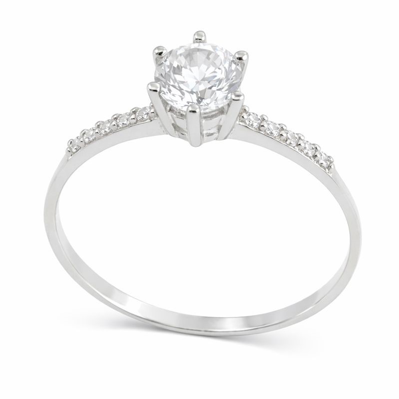 WHITE GOLD RING WITH CZ