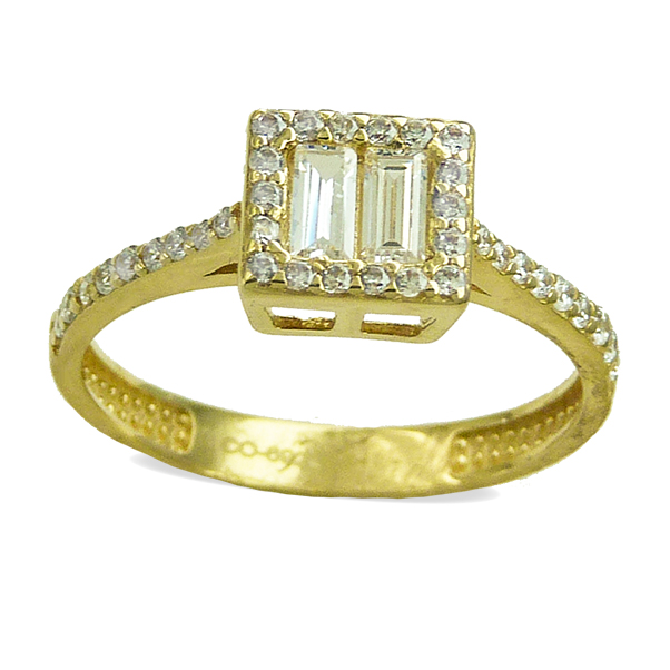 SQUARE CZ RING.