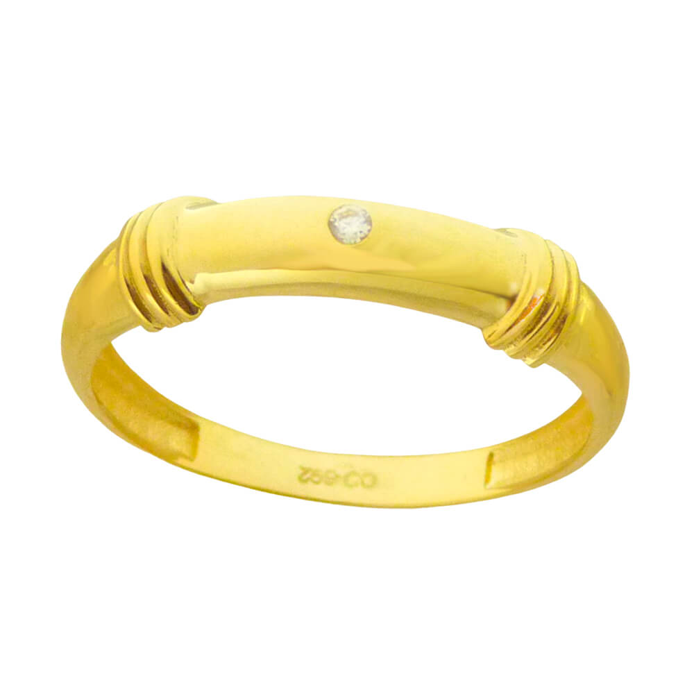 GOLD AND CZ RING.