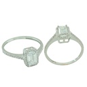 6x4MM CZ WHITE GOLD RING.