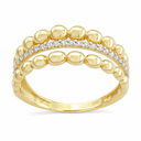 GOLD BALLS AND CZ RING.