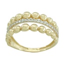 GOLD BALLS AND CZ RING.