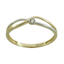 TWO TONE GOLD RING WITH CZ.