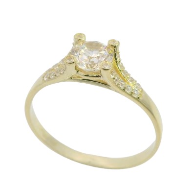 GOLD AND CZ RING.