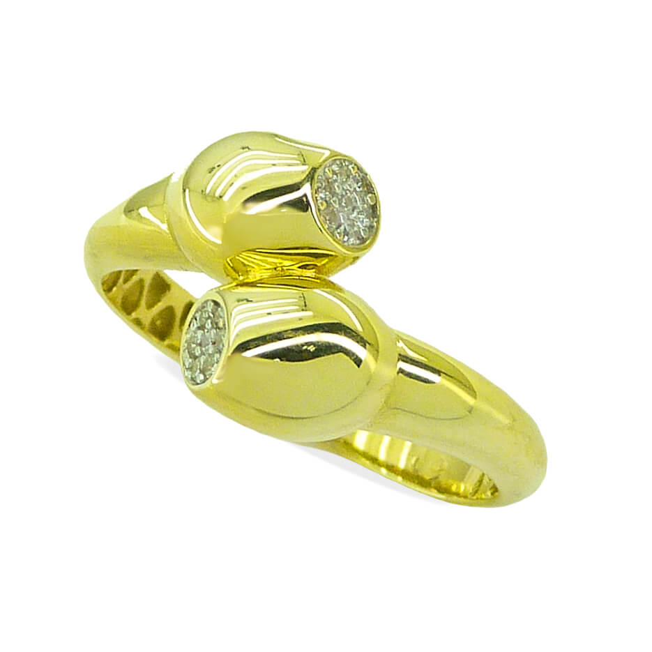 GOLD BALLS AND CZ RING.