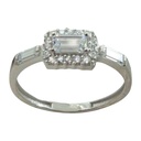 BAGUETTE CZ WHITE GOLD RING.