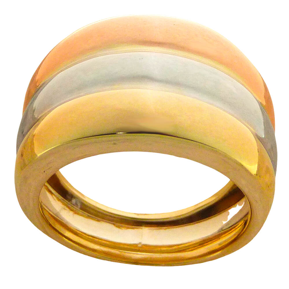 15MM TRI COLOR GOLD RING.