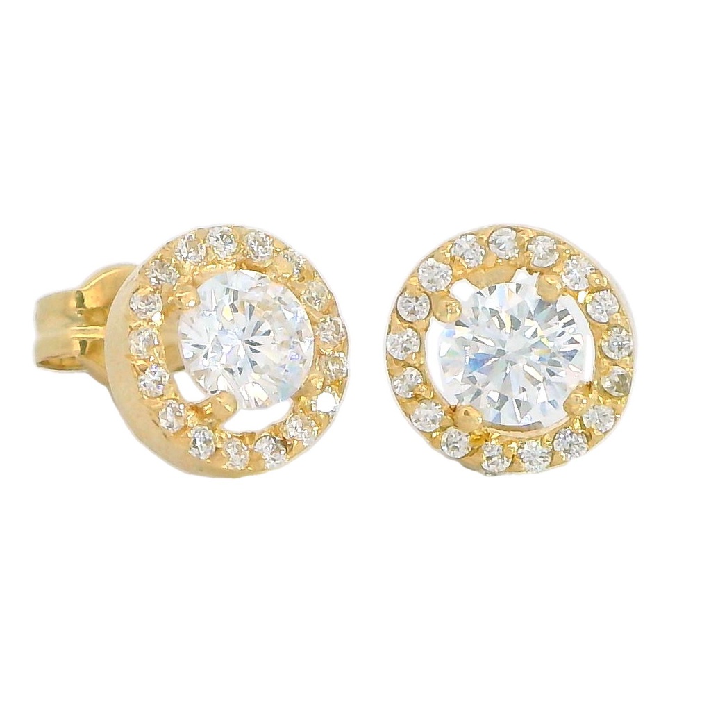 4MM WHITE CZ EARRINGS.7MM TOTAL SIZE.BUTTERFLY CLASP.