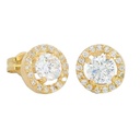 4MM WHITE CZ EARRINGS.7MM TOTAL SIZE.PUSHBACK.