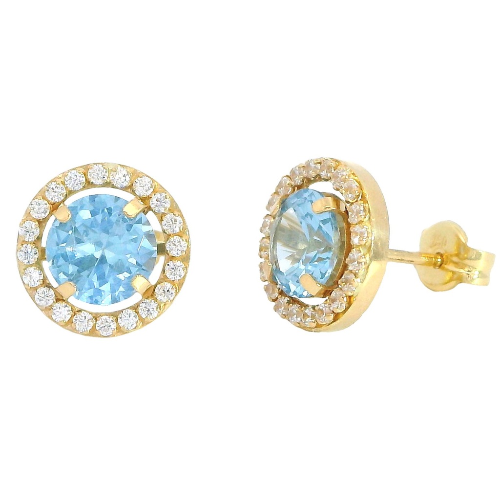FRINGE RING WITH 4MM AQUAMARINE COLOR CZ.