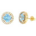 FRINGE RING WITH 4MM AQUAMARINE COLOR CZ.