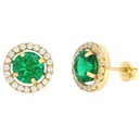 FRINGE RING WITH 5.5MM EMRALD COLOR CZ.