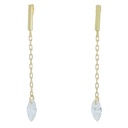 CHAIN DROP EARRINGS WITH CZ.30MM.