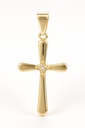 17x12MM GOLD CROSS PENDANT WITH CZ.