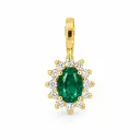 COLGANTE ROSETON ESMERALDA 4x3MM Y CIRCONITAS.
