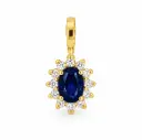 4x3 MM SHAPPIRE AND CZ PENDANT.