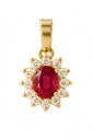 4x3 MM RUBI AND CZ PENDANT