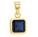 6x6MM SAPPHIRE COLOR SQUARE CZ PENDANT.