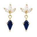 7x4MM SAPPHIRE COLOR KITE CZ EARRINGS.11MM.