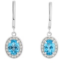 PENDIENTES BANDA PIEDRA COLOR AGUAMARINA DE 7x5MM.25MM.