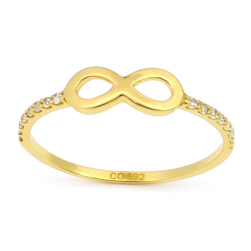 INFINITE SYMBOL AND CZ RING.