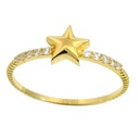 STAR AND CZ GOLD RING.