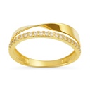 GOLD RING WITH CZ.