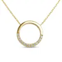 CIRCLE WITH CZ NECKLACE.
