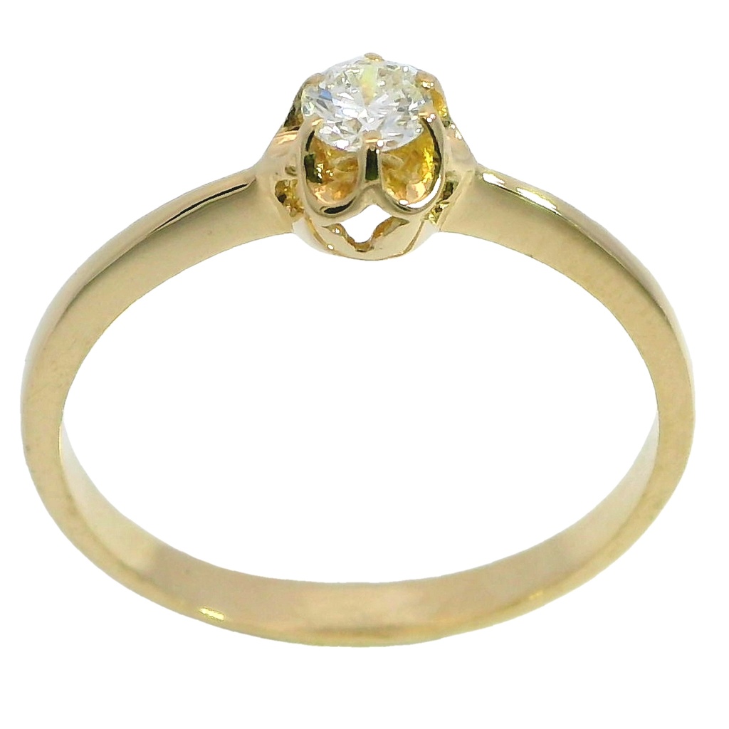 SOLITARIO BRILLANTE  3.00MM VS-H 0.11 CT ORO AMARILLO