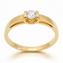 YELLOW GOLD SOLITAIRE RING WITH 3MM DIAMOND VS-H 0.11 CT.