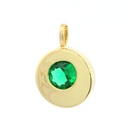9MM ROUND PENDANT WITH NANO EMERALD.