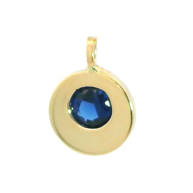 9MM ROUND PENDANT WITH NANO SHAPPIRE.