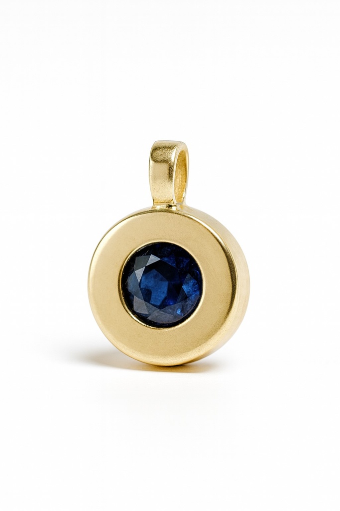 9MM ROUND PENDANT WITH NANO SHAPPIRE.