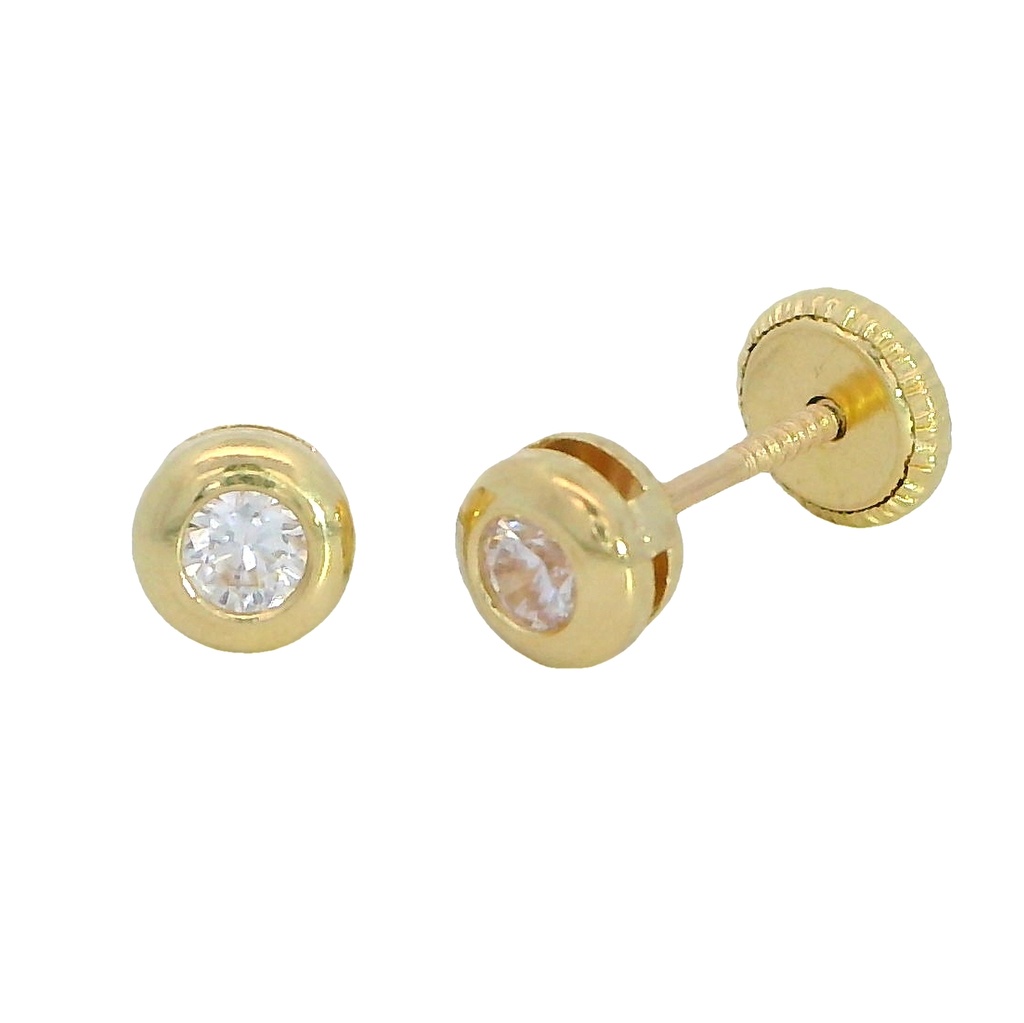 PENDIENTES CHATON CIRCONITA DE 2.5MM.ROSCA.