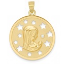 MEDALLA VIRGEN NIÑA CALADA CON ESTRELLAS  18 MM.