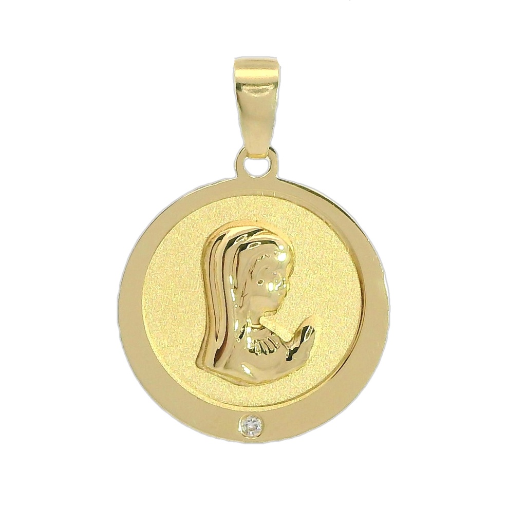 MEDALLA VIRGEN NIÑA OVAL SATINADA  18 MM AMARILLA (copia)