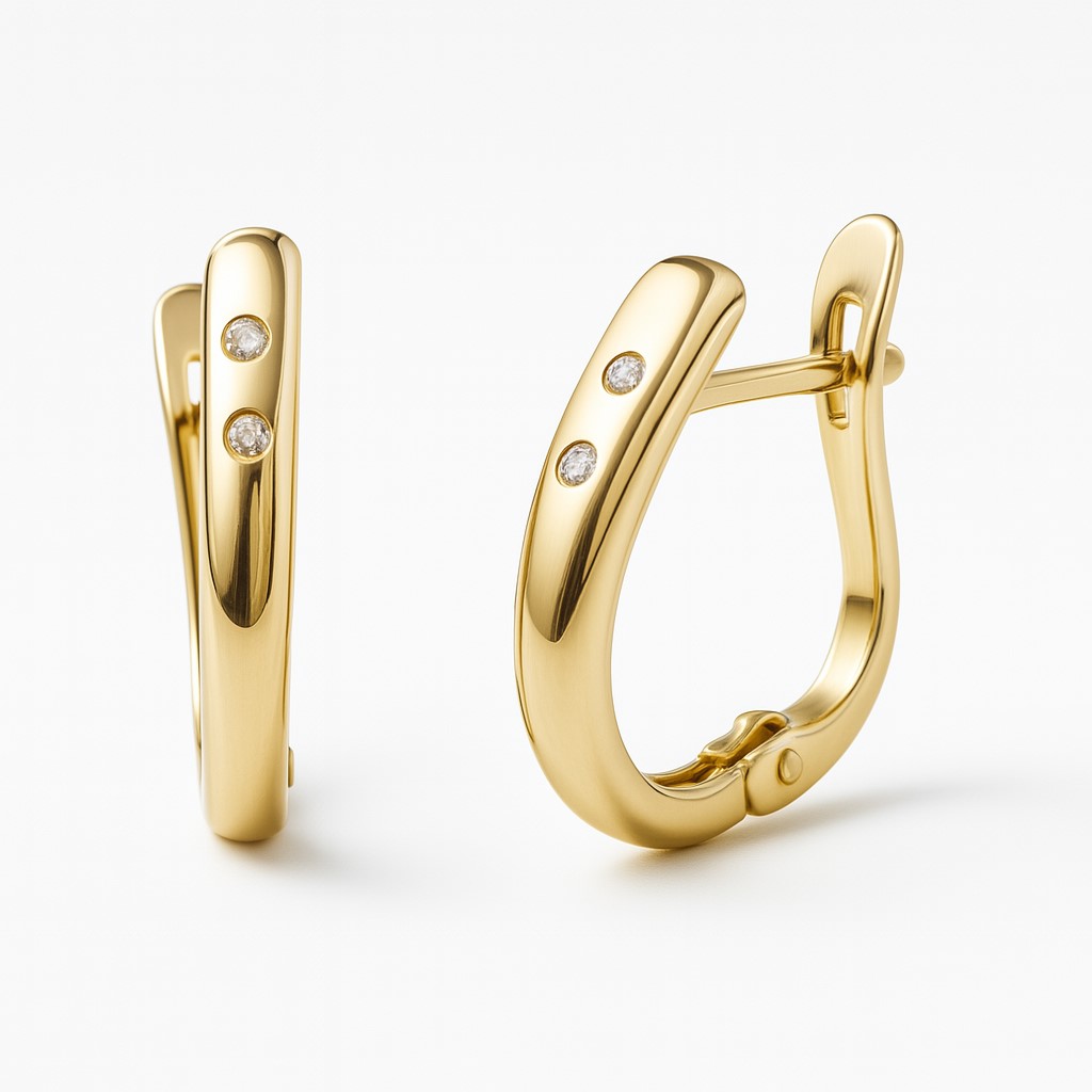 HALF HOOP EARRINGS.LEVERBACK.