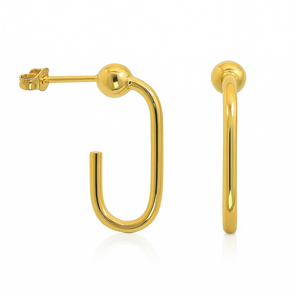 18x1'5MM HOOP EARRINGS WITH BALLS.