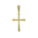 17x12MM GOLD CROSS PENDANT WITH CZ.